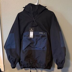 Black and Navy Hooded Snow Jacket